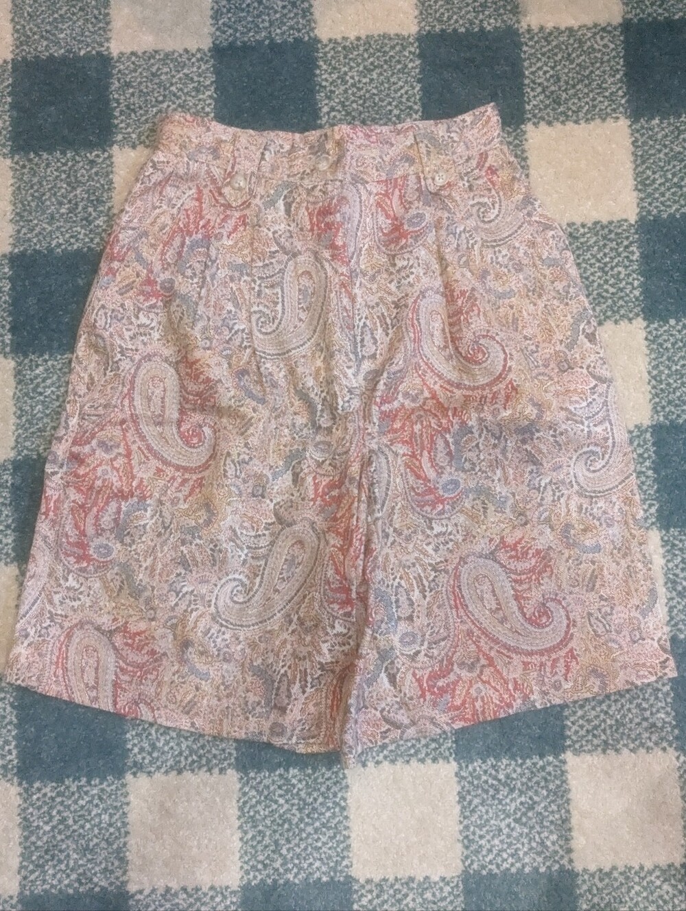 Vintage Nicklaus Cotton Linen Blend Paisley Bermuda Short Size 4